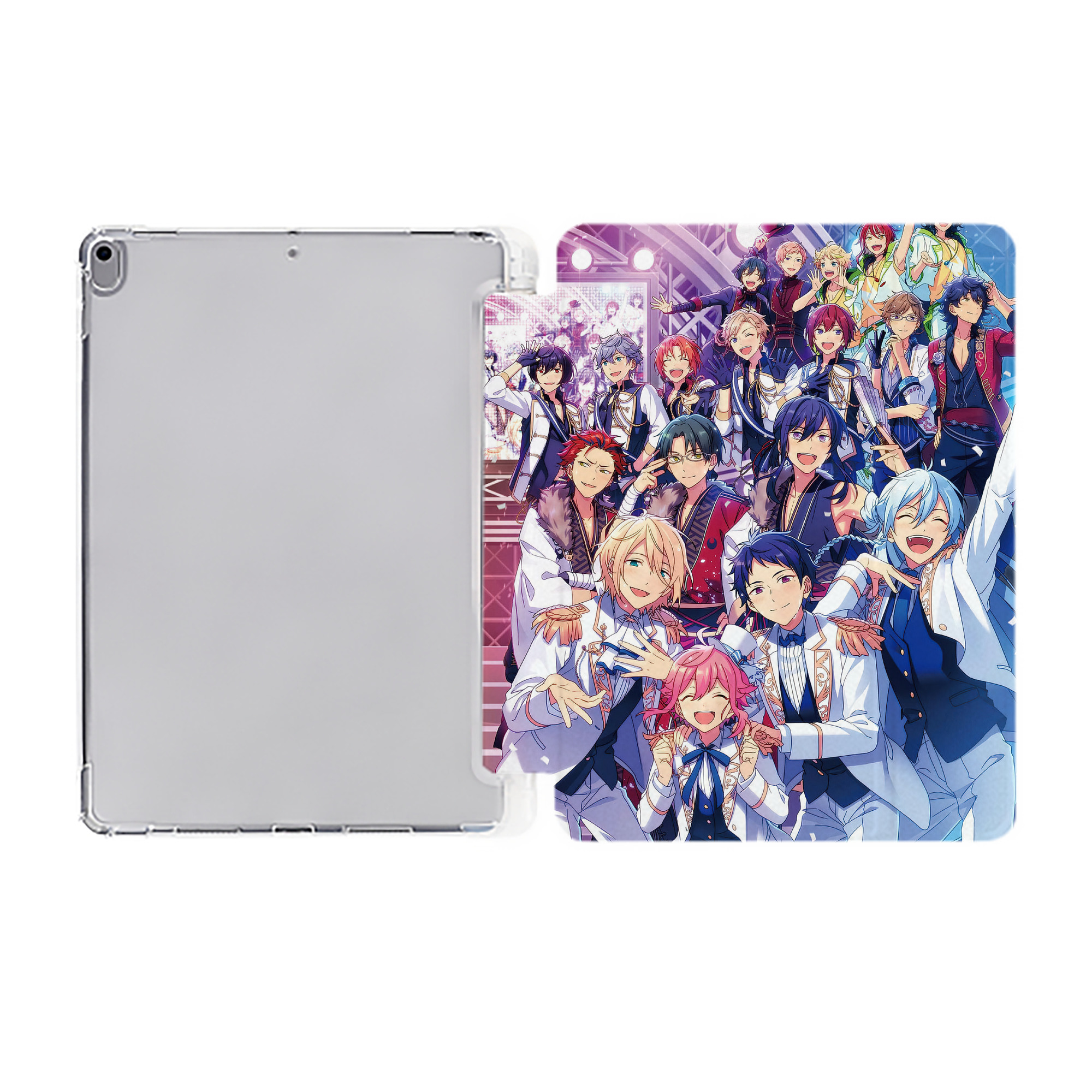 （画像用） あんさんぶるスターズ! Ensemble Stars IPad ケース ペン収納付き 三つ折りスタンド PUレザー×シリコン 対応機種9.5/10.5/10.9インチ